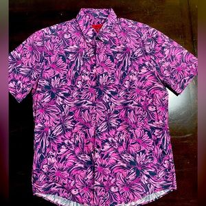 Hugo Boss Mens SLIM-FIT SHIRT IN PRINTED COTTON JERSEY